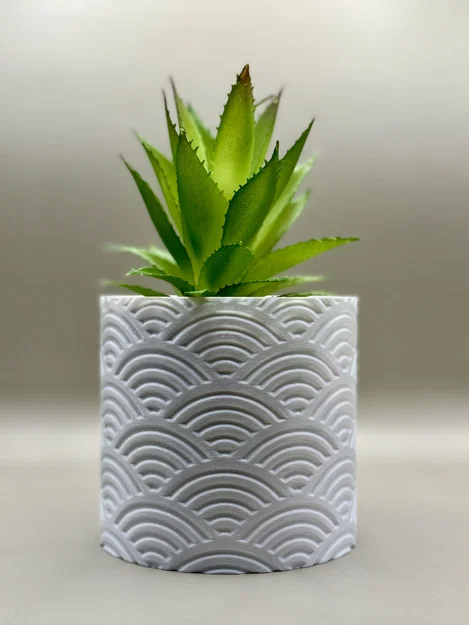 Chậu Cây Họa Tiết Sóng Seigaiha - Planter Vase Mode - Image 3