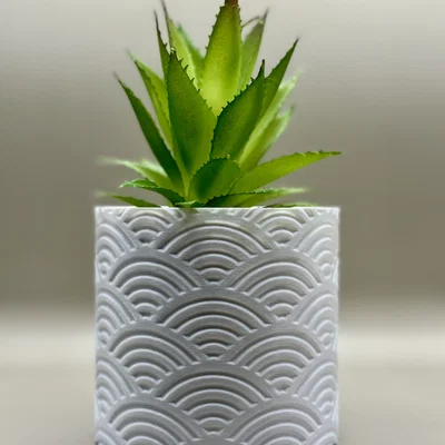 Chậu Cây Họa Tiết Sóng Seigaiha - Planter Vase Mode