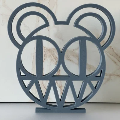 Trang trí logo gấu Radiohead dạng đứng (free-standing)