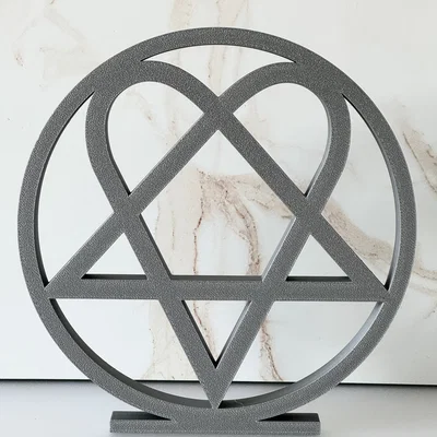 Trang trí logo Heartagram của HIM (tự đứng)