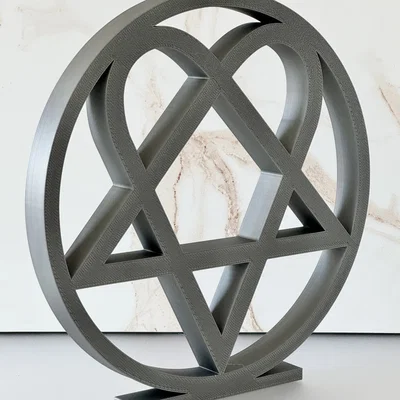 Trang trí logo Heartagram của HIM (tự đứng)