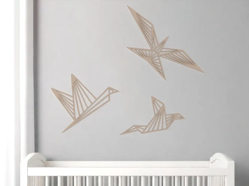 Bộ Tranh Treo Tường Hình Chim Origami Phong Cách Hình Học Độc Đáo - Image 1