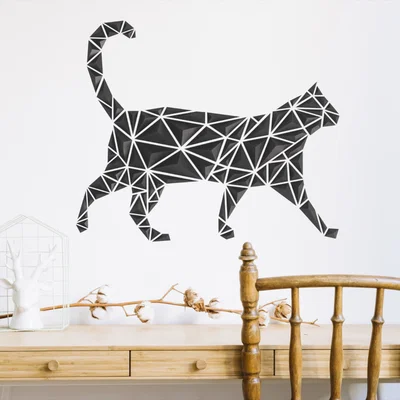 Tranh treo tường mèo hình học (Geometric Cat wall art)