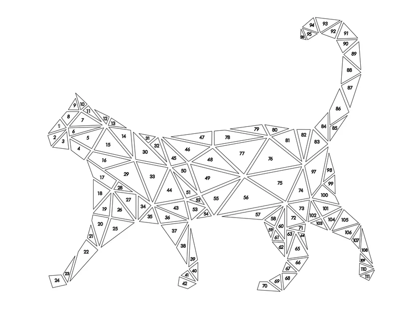 Tranh treo tường mèo hình học (Geometric Cat wall art) - Image 3