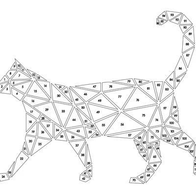 Tranh treo tường mèo hình học (Geometric Cat wall art)
