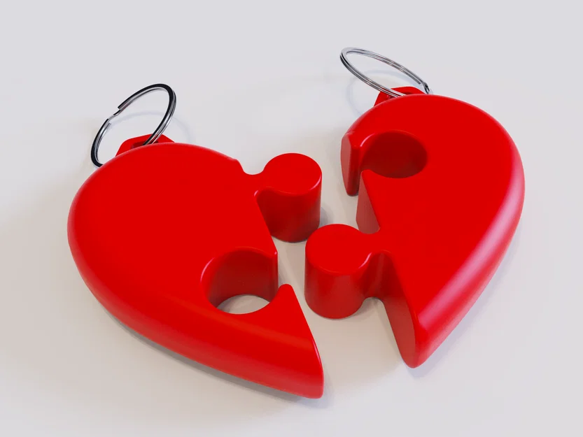 Móc khóa trái tim ghép đôi cho cặp đôi - Tự in 3D ý nghĩa - Image 2