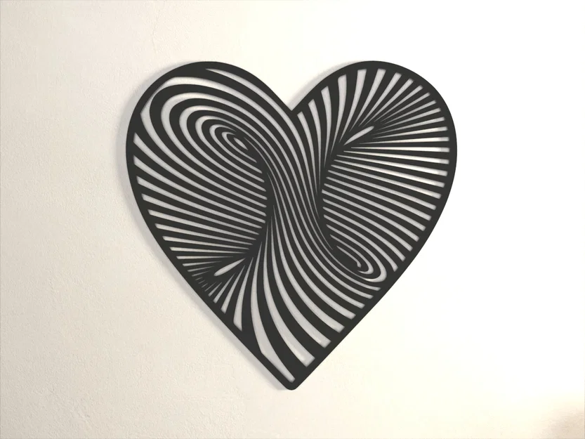 Mẫu in 3D Infinite Love Heart trang trí tường hoặc làm đế lót ly - Image 1