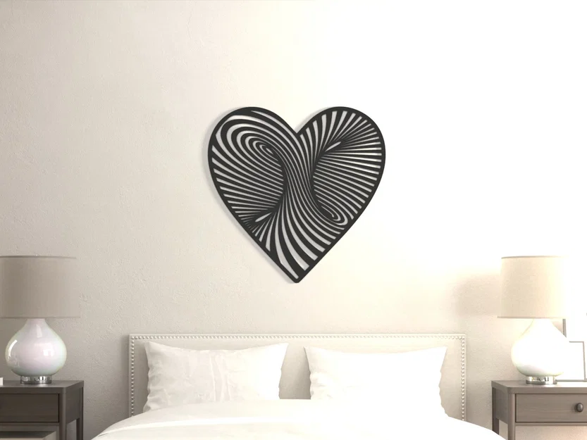 Mẫu in 3D Infinite Love Heart trang trí tường hoặc làm đế lót ly - Image 2