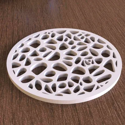 Miếng lót ly Voronoi (Voronoi Drink Coaster) in 3D trang trí hiện đại