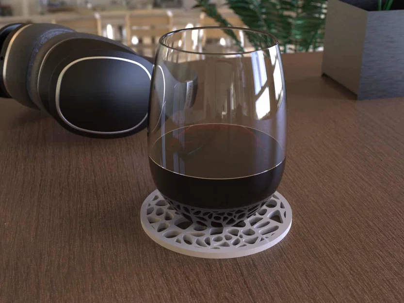 Miếng lót ly Voronoi (Voronoi Drink Coaster) in 3D trang trí hiện đại - Image 2