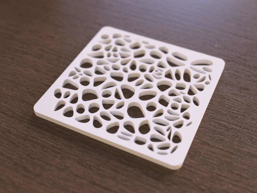 Miếng lót ly Voronoi Beverage Coaster - Thiết kế 3D hiện đại - Image 1