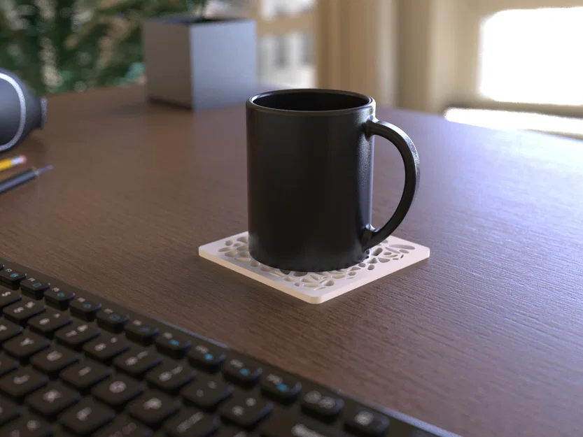 Miếng lót ly Voronoi Beverage Coaster - Thiết kế 3D hiện đại - Image 2