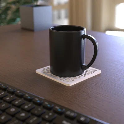 Miếng lót ly Voronoi Beverage Coaster - Thiết kế 3D hiện đại