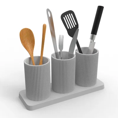 Khay Cắm Dụng Cụ Nhà Bếp 3 Ngăn - In 3D Đẹp, Gọn Gàng