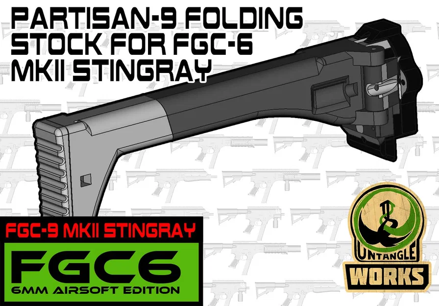 FGC-6 MKII Stingray: báng gập Partisan 9 & bản AR buffer tube - Image 1