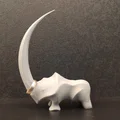 Mô hình tượng tê giác (Stylized Rhino) - Giá đỡ nhẫn in 3D nghệ thuật - Thumbnail 1