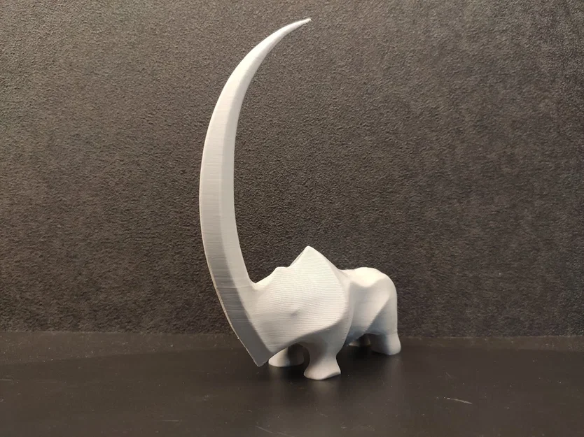 Mô hình tượng tê giác (Stylized Rhino) - Giá đỡ nhẫn in 3D nghệ thuật - Image 2