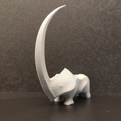 Mô hình tượng tê giác (Stylized Rhino) - Giá đỡ nhẫn in 3D nghệ thuật
