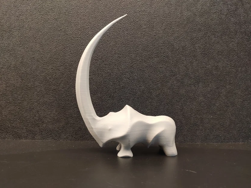 Mô hình tượng tê giác (Stylized Rhino) - Giá đỡ nhẫn in 3D nghệ thuật - Image 3