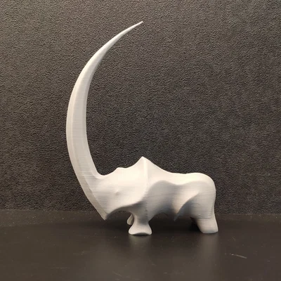 Mô hình tượng tê giác (Stylized Rhino) - Giá đỡ nhẫn in 3D nghệ thuật
