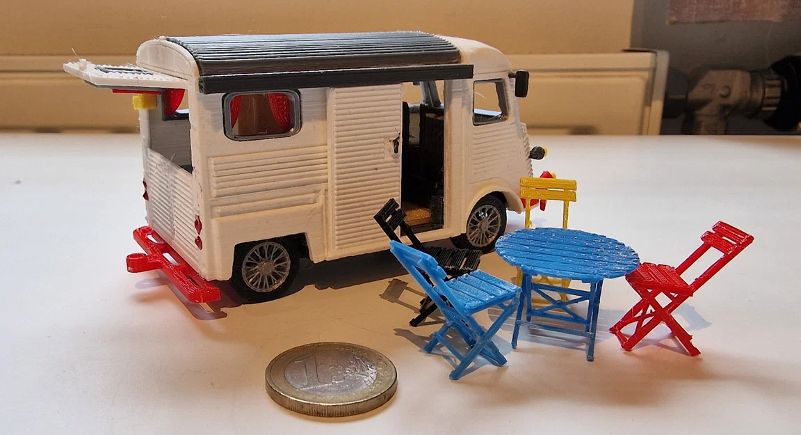 Mô hình xe cắm trại Citroen Type H 1952 in 3D tỉ lệ 1:34 - Image 1