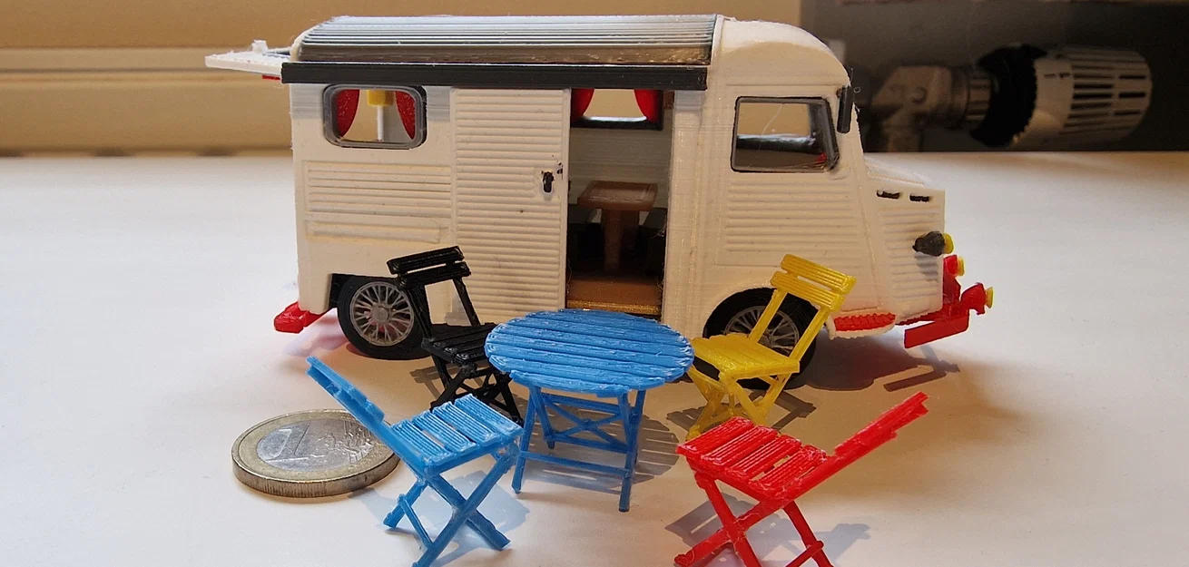 Mô hình xe cắm trại Citroen Type H 1952 in 3D tỉ lệ 1:34 - Image 2