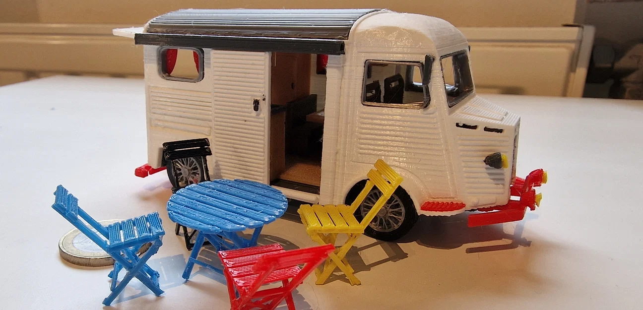 Mô hình xe cắm trại Citroen Type H 1952 in 3D tỉ lệ 1:34 - Image 3