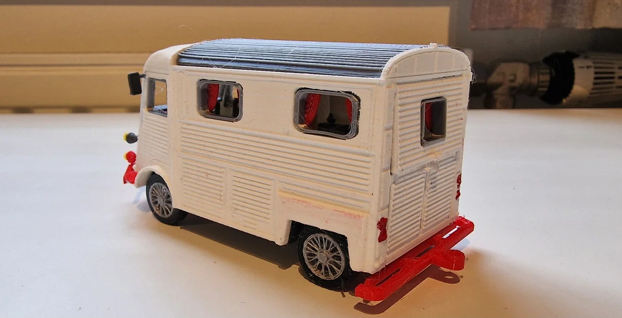 Mô hình xe cắm trại Citroen Type H 1952 in 3D tỉ lệ 1:34 - Image 11