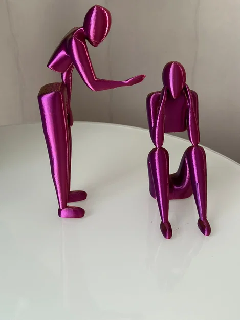 Mô hình 3D cặp đôi tâm trạng - Decor nghệ thuật tối giản - Image 1