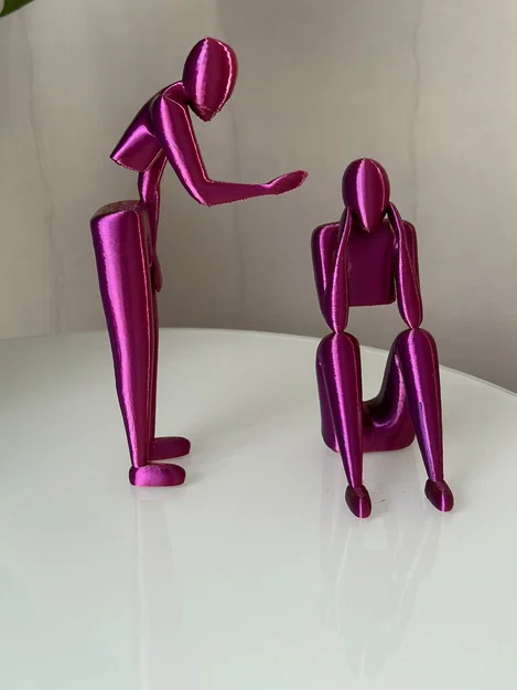 Mô hình 3D cặp đôi tâm trạng - Decor nghệ thuật tối giản - Image 3