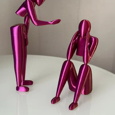 Mô hình 3D cặp đôi tâm trạng - Decor nghệ thuật tối giản