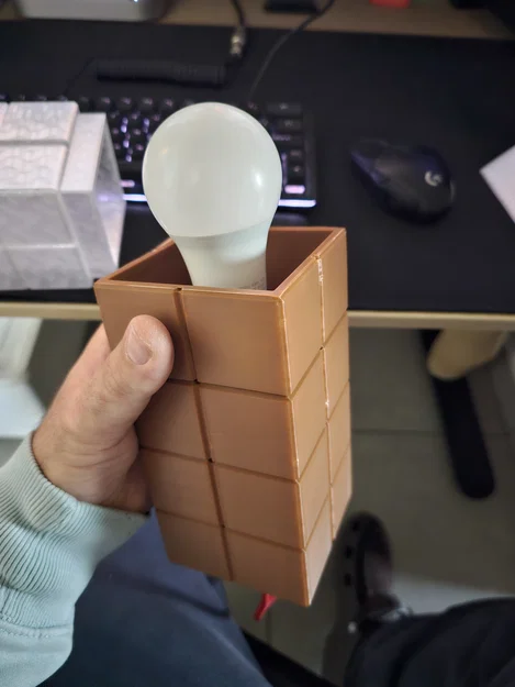 Đuốc Minecraft gắn bóng E27 (treo tường hoặc để bàn) - Image 8