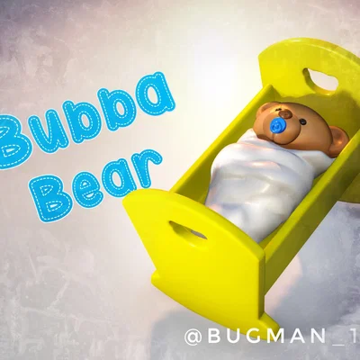 Bubba Bear – Gấu con dễ thương nằm nghỉ trong nôi bập bênh