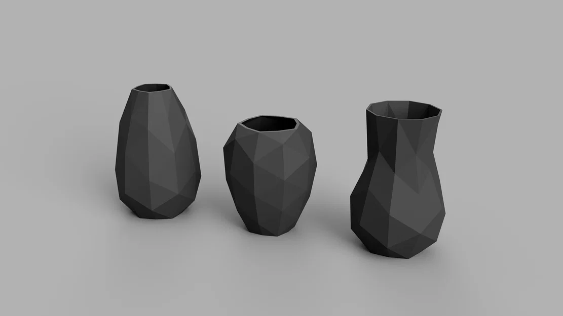 3 Bình Cắm Hoa Low Poly - Image 1