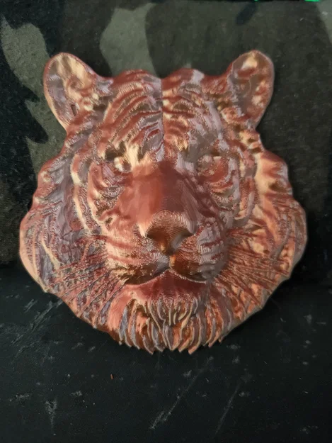 Mô hình phù điêu đầu hổ nghệ thuật trang trí tường 3D - Image 1