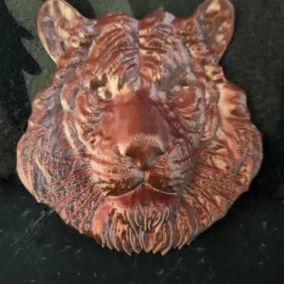 Mô hình phù điêu đầu hổ nghệ thuật trang trí tường 3D