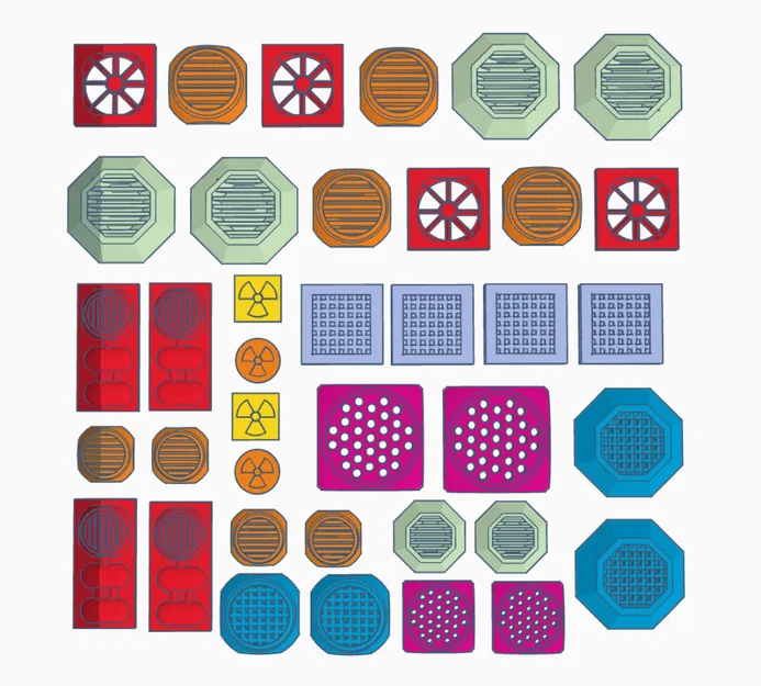 Bộ sưu tập lỗ thông hơi & lưới tản nhiệt cho mô hình 3D (Vents & Grilles) - Image 1