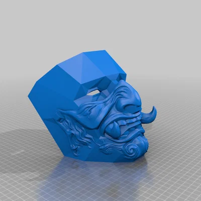 Mô hình mặt nạ Samurai Low Poly độc đáo cho máy in 3D