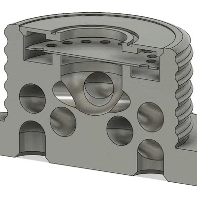 Van thở ra 1 chiều in gần như toàn bộ, ren NATO (40mm) cho respirator