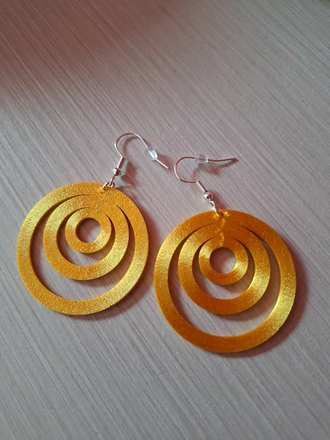 Mẫu bông tai 3D hình tròn (Circles Earrings) thời trang và tinh tế - Image 1