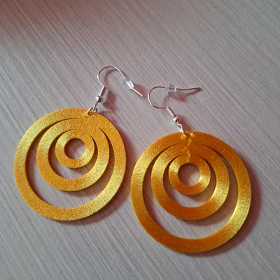 Mẫu bông tai 3D hình tròn (Circles Earrings) thời trang và tinh tế