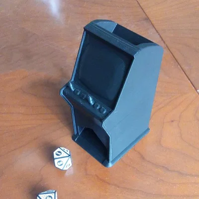 Tháp đổ xúc xắc hình máy Arcade in 3D không cần support