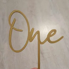 Topper trang trí bánh sinh nhật chữ One cho bé 1 tuổi - File in 3D