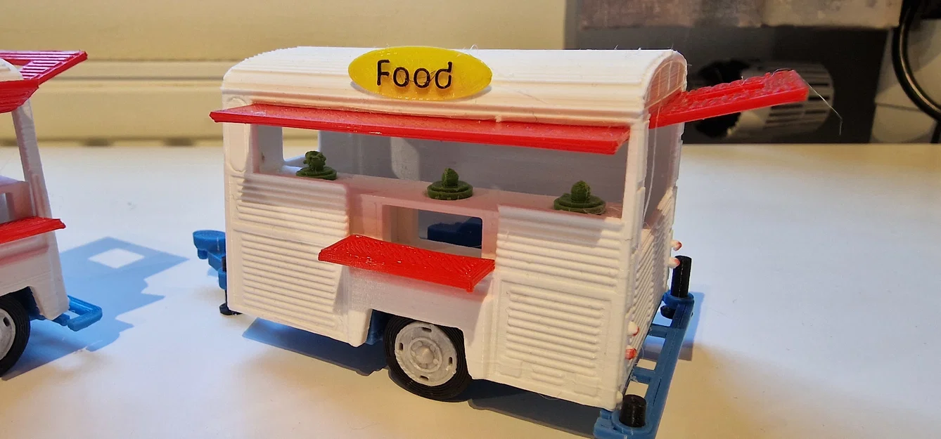 Mô hình xe cổ Citroen Type H Foodtruck 1952 in 3D chi tiết - Image 5