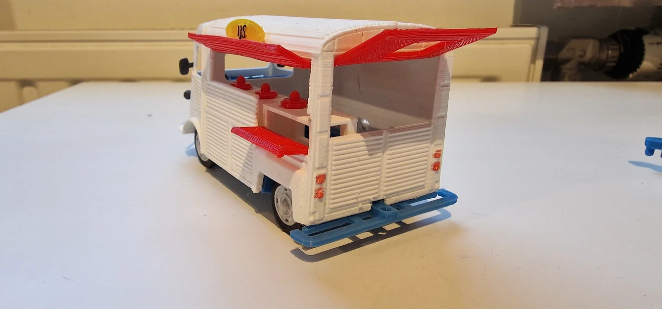 Mô hình xe cổ Citroen Type H Foodtruck 1952 in 3D chi tiết - Image 6