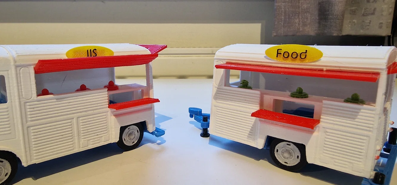 Mô hình xe cổ Citroen Type H Foodtruck 1952 in 3D chi tiết - Image 11