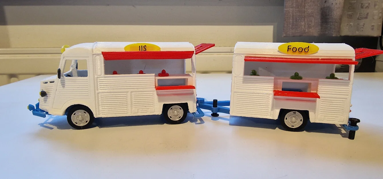 Mô hình xe cổ Citroen Type H Foodtruck 1952 in 3D chi tiết - Image 13