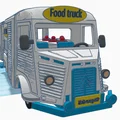 Mô hình xe cổ Citroen Type H Foodtruck 1952 in 3D chi tiết - Thumbnail 14