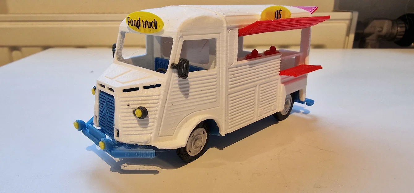 Mô hình xe cổ Citroen Type H Foodtruck 1952 in 3D chi tiết - Image 15