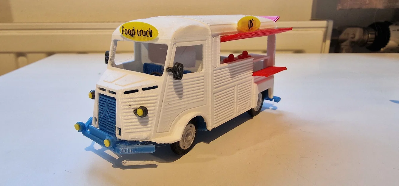 Mô hình xe cổ Citroen Type H Foodtruck 1952 in 3D chi tiết - Image 17